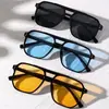 Gafas de sol de doble puente estilo vintage transfronterizas, Gafas de montura grande a la moda y sencillas, Gafas con lentes oceánicas de moda al por mayor