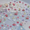 Adesivos de Nail Art de Flores da Primavera, Tulipas, Flores Silvestres, Margaridas, Rosas, Flores Pequenas, Adesivos de Nail Art Rosa
