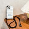 Funda Cruzada para Teléfono Móvil iPhone14promax con Franja Horizontal Blanca para Apple 15 Cordón Resistente a Caídas 12 Orificios Finos Pintura de Color