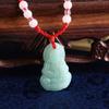 2021 Nuevo Maitreya Guanyin Cuerda Roja Collar de Jade Distintivo Collar para Enamorados Imitación Jade Cuerda de Mano Adornos de Mano Cuerda de la Suerte