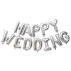 Globos de Letras 'Happy Wedding' de 16 pulgadas Transfronterizos Plateados Globos Decoración Romántica de Boda Venta al por Mayor