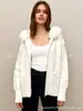 Cárdigan de Punto con Capucha y Cuello de Piel Estilo Coreano Estilo Perezoso para Mujer 2026 Otoño e Invierno Prendas de Abrigo Sueltas y Versátiles Top Chic