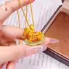 Cadena Colgante para Mujer Antigua con Baño de Oro, Año del Zodiaco, Linda y a la Moda, Sencilla