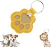 Regalo Creativo Conmemorativo para Mascotas, Llavero de Huella de Gato y Perro, Caja de Almacenamiento Privada para Pelos, Colgante de Cuero