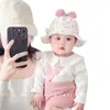 Chapéu de Bebê Primavera e Outono Chapéu de Pescador Fino Chapéu de Bacia Doce com Laço Verão Proteção Solar para Menina de Poucos Meses Chapéu de Sol