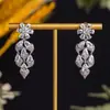 Pendientes Largos de Borla con Incrustaciones de Piedras Preciosas Esmeralda, Estilo de Corte Europeo y Americano, Exagerados y Grandiosos, Pendientes de Artesanía Pesada al por Mayor