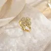 Anel Giratório Europeu e Americano Mais Vendido para Mulheres, Zircônia Microcravejada, Versátil, Moderno, Luxo Acessível, Anel de Cobre Banhado a Ouro 18K Atacado