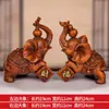Par de Adornos de Elefante con Grano de Madera, Regalos de Inauguración, Entrada de Sala de Estar, Mueble para TV y Vino, Decoraciones Artesanales Auspiciosas para Oficina