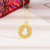 S925 Pure Round Marca Gourd Colar Feminino Oco Xiangyun Moda Nacional Nova Moda Chinesa Clavícula Corrente Presente Avançado
