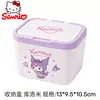Caja de almacenamiento Sanrio Hello Kitty, organizador de bastoncillos de algodón, para pasadores y ligas de pelo, de escritorio, a prueba de polvo, compartimentada, caja de joyería con tapa