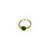 Anillo de imitación de piedra de jade hetiano para mujer, diseño de nicho de moda, alta gama, con un distintivo anillo verde de abuela con apertura para el dedo índice.