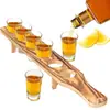 Suporte de Temperos para Coquetel de Madeira Bandeja de Copos Bullet Bandeja de Mistura Copo de Tequila com Suporte de Madeira Suporte de Copo de Madeira de Pinus