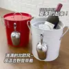 Cubo de hielo metálico engrosado para bares KTV, cubo de champán para uso comercial, cubo para cubitos de hielo, cubo creativo para cerveza y vino, cubo de almacenamiento de hielo