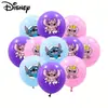 Nuevo Anime Lilo y Stitch Globo de Látex Rosa Morado Azul Temática de Stitch Cumpleaños Aniversario Infantil Lote
