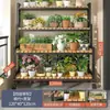 Novo Modelo de Suporte de Flores com Rodas, Estante de Armazenamento Móvel, Estilo Escada, de Chão, Suporte de Flores Multicamadas para Sala de Estar, Varanda e Uso Externo