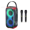 Caixa de Som para Festa Bolsa Alto-falante Bluetooth Portátil com Suporte para Microfone À Prova D'água para Exterior Luz RGB Subwoofer