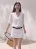 Elegante Camisa de Verão Feminina Azul Klein, Estilo French Old Money, Casual Solta de Manga Longa Protetora Solar Camisa Jaqueta 6995