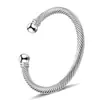 Pulseira de Cabo de Aço Inoxidável Pulseira de Alta Qualidade para Mulheres Venda Direta da Fábrica Pulseira Torcida de Aço Titânio Popular na Europa e América