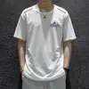2026 Verano Nuevo Estilo Camiseta de Seda de Hielo para Hombre Cuello Redondo Secado Rápido Manga Corta Estampado Chino Transpirable Talla Grande Deportiva Lujo Ligero
