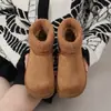 Botas de Nieve del Noreste para Mujer Invierno Nuevo Estilo Aterciopeladas Engrosadas Cálidas Suela Gruesa que Alarga Botas de Algodón con Piel Zapatos de Algodón En Stock
