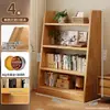 Estantería de Madera Maciza Estante de Almacenamiento de Pie Estante de Almacenamiento en Forma de Escalera Estante de Exhibición Integrado Montado en la Pared Hogar Sala de Estar Estantería Simple