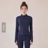 Chuanton Jaqueta Esportiva Feminina Outono e Inverno Roupa Exterior Slim-fit Gola Vertical Top Tecnologia Antibacteriana Zíper Cardigan Jaqueta de Yoga Feminina