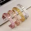 Adecuado para Correa de Reloj Xiaomi Mi Band 8/9, Hebilla de Resorte en Forma de I de Tres Perlas, Cadena de Reloj Xiaomi 89Pro de Acero Inoxidable Sólido