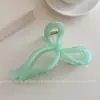 Pinza de Tiburón Verde Fresca de Gelatina Coreana para Primavera y Verano, Pinza para el Cabello Simple y Elegante para Mujeres con Cabello Grueso, Estilo Francés