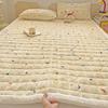 Colchão de Veludo Leite Espessado Peça Única Outono e Inverno Desenho Animado Veludo Coral Acolchoado Lençóis de Cama Colchão de Dormitório Conjunto de Três Peças