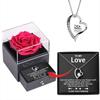 Amazon Independent Station Hot Hollow Love Jewelry Colar Feminino Leve Luxo Nicho Dia das Mães Caixa de Presente Rosa