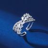 Nuevo Producto Transfronterizo Anillo Versátil Asimétrico de Cobre con Incrustaciones de Zircón Diseño de Estilo Nicho Ins para Mujer Anillo Combinado que no se Desvanece