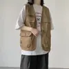Colete Retro Americano 2024 Solto Unissex Roupa de Trabalho Masculina e Feminina Versátil para Casal Roupa Externa Tendência