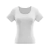 Camiseta de Color Sólido de Manga Corta para Mujer, Nuevo Estilo Verano 2025, Versátil Ajuste Delgado Base de Algodón Cuello en U