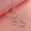 Collar con forma de corazón de tres hilos y agujeros de 46 cm, bañado en plata 925, muy vendido en Europa y Estados Unidos, disponible en stock, gran oferta coreana.