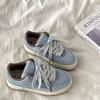 Zapatos Originales de Plataforma Gris Cemento Estilo Niche para Mujer Estilo Americano Retro Zapatos de Pan Otoño e Invierno Ocio Deportes Zapatos Blancos