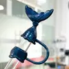 Tampa de Silicone para Canudo de Sereia Transfronteiriça com Padrão de Escamas de Peixe, Tampa de Silicone à Prova de Calor para Canudo, Tampa de Silicone de Grau Alimentício para Canudo, Suporta Personalização