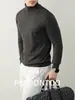 [Lana de Oveja + Modal] Tejido de Punto Cálido, Suave y Lujoso para Hombre, Cuello Alto, Gama Alta, Tejido de Punto Grueso, Cálido para Negocios