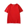 Camiseta Infantil de Algodón Puro 180g Cuello Redondo Color Sólido Manga Corta Ropa Infantil para Jardín de Infancia Uniforme de Clase Camiseta Publicitaria para Actividades para Niños Pequeños