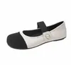 Sapatos Mary Jane de couro estilo francês para mulheres, estilo suave de verão, adequados para combinar com saias, novo modelo 2026, mocassins baixos inspirados em Chanel