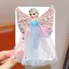 Presilha de Cabelo Menina Elsa Congelante Lantejoulas Asas de Tela Presilha Lateral Acessórios de Fantasia Princesa Bebê Presilha para Franja