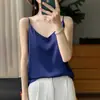 Camisola de Verano para Mujer, Camisola de Acetato, Sexy Escote en V, Chaleco de Satén sin Mangas, Moderno y Versátil