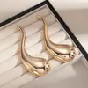 Brincos Irregulares Retro Gota d'Água Versáteis da Moda Design Europeu e Americano Novo Estilo Metal Design Simples Brinco