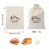 En stock Tela de Algodón Bolsa de Pan con Cordón Reutilizable Bolsa de Pan con Cordón Empaque de Masa Plana Bolsa de Paquete de Algodón y Lino