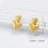 Pendientes de Mariposa Exagerados Retro de Acero Inoxidable Transfronterizos Dorados 18K Geométricos Martillados Pendientes de Corazón de Alta Calidad