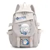 Mochila de Dibujos Animados Anime Tiburón Chica Gawr Gura, para Niños y Niñas, Estudiantes de Primaria y Secundaria, Gran Capacidad, Bolso Escolar Casual
