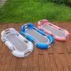 Cama Flutuante Inflável para Água com Travesseiro PVC Transparente Espessado Dobrável Rede de Piscina Cadeira Flutuante Individual Boia
