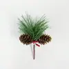 Decoración Navideña Personalizada Serie Copos de Nieve Cascabeles Agujas de Pino Suaves Flor de Pino de Frijol Rojo Ramo Accesorios de Decoración Navideña