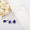Conjunto de Joias Europeu e Americano Transfronteiriço Colar, Feminino, High-End, Acessórios de Diamante Geométricos Brincos, Anéis de Luxo Acessível