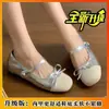 Design de ponta textura pura simples sapatos baixos 2024 não cansam os pés para usar com saias design versátil moderno da moda