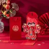 Envelope de Casamento Vermelho Tridimensional 2025 Novo Estilo Envelope Vermelho Criativo Personalizado com Bolsa Especial para Casamento Suprimentos para Casamento